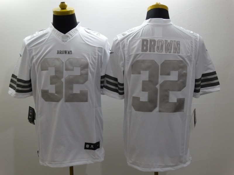 Men's Cleveland Browns Jim Brown #32 White Jersey